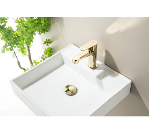 Донный клапан Aquatek Push-open без перелива полированное золото AQ6003PG