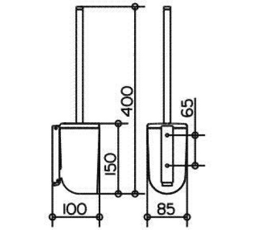 Туалетный ершик откидной с крышкой Keuco Elegance хром 11664010100