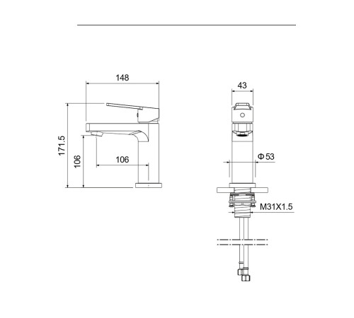 Набор смесителей 3 в 1 Aquanet Лугано (AQ1710CR + AQ1740CR + AQ2022CR) AQ1730CR