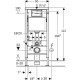 Инсталляция Geberit Duofix Delta с клавишей Delta50 черный глянцевый 458.128.DW.1