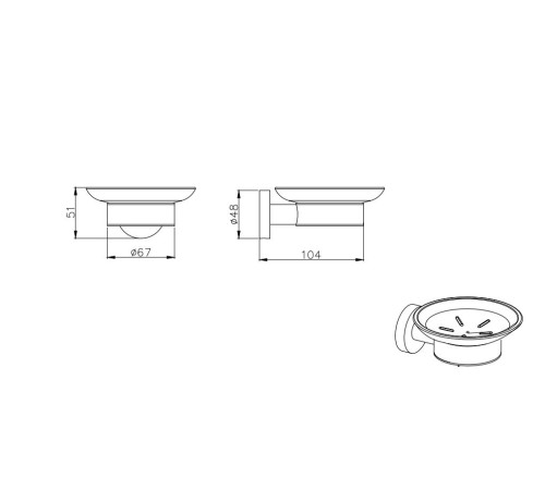 Мыльница Aquatek Вега хром AQ4003CR