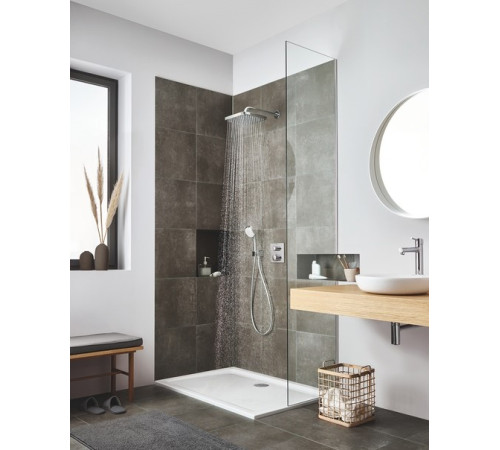 Термостат для душа GROHE Grohtherm с переключателем на 2 положения квадратная розетка хром 24079000