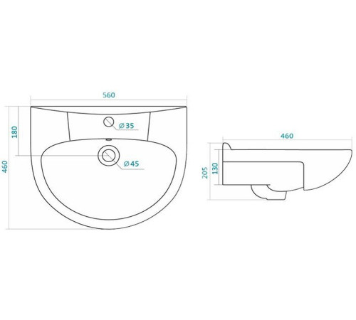 Умывальник Santek Антик 55 см 1.WH11.0.186