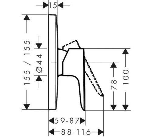 Комплект смесителя для душа hansgrohe Talis E скрытого монтажа (71765000+01800180) 71765000S