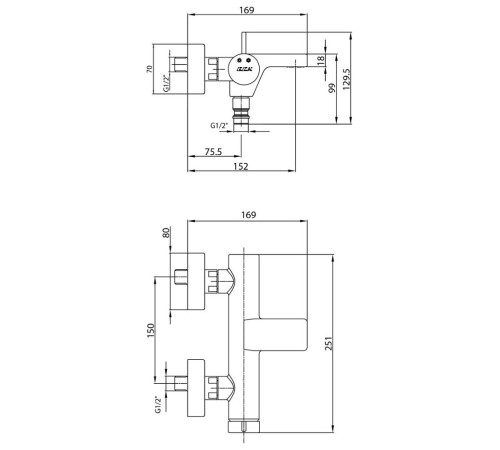 Смеситель для ванны VitrA Purity 102102477HEX