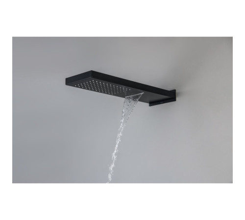 Верхний душ настенный Aquanet 2 jet 550x170x30 мм матовый черный AQ2085MB