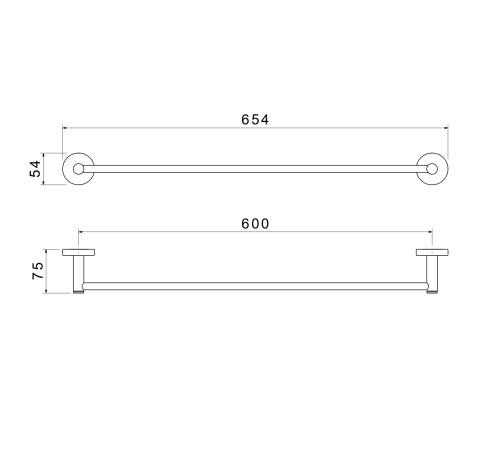 Полотенцедержатель Aquanet Европа 600 мм шлифованное золото AQ4114BG