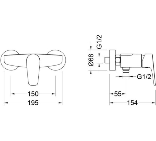 Набор смесителей AQUATEK БЕТТА Set 3 в 1 (AQ1110CR+AQ1160CR+AQ2013CR) хром AQ1131CR