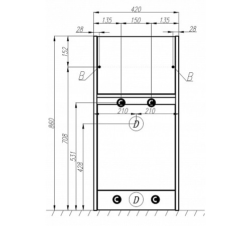 Комплект AQUATON Лондри 40 тумба и раковина Лондри 105 правая 1A2360K0LH010