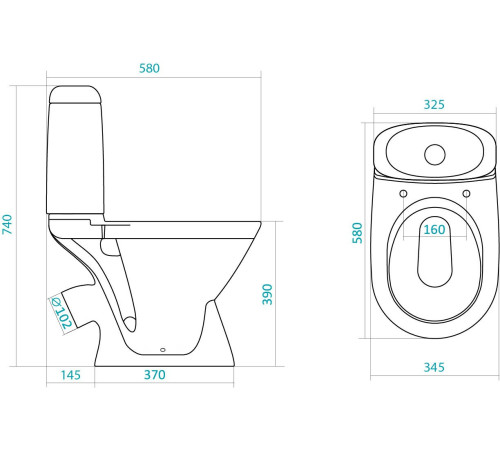 Унитаз-компакт Sanita Luxe Римини косой выпуск 2 режима 1.WH30.2.130