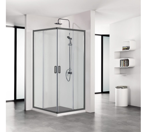 Душевой уголок Aquanet ARI KV 09020BL 900x900x2000 мм квадратный черный/прозрачное стекло AQ ARI KV 09020BL