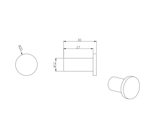 Крючок для полотенец Aquatek Вега матовый черный AQ4001MB