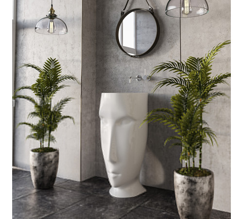 Раковина напольная Kerasan Artwork Moloco 45х51х94.5 см слив в пол белый 474001/756830