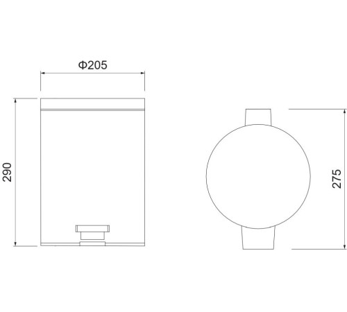 Корзина для мусора с педалью Aquanet AQ4991CR 5 л полированный хром AQ4991CR
