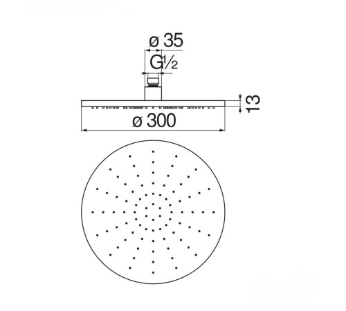 Верхний душ Rossinka AD139/63BM 30 см матовый черный AD139/63BM