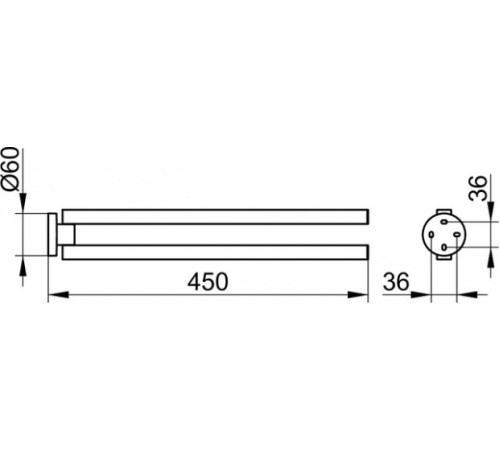 Полотенцедержатель KEUCO EDITION 90 двойной поворотный хром 19018010000