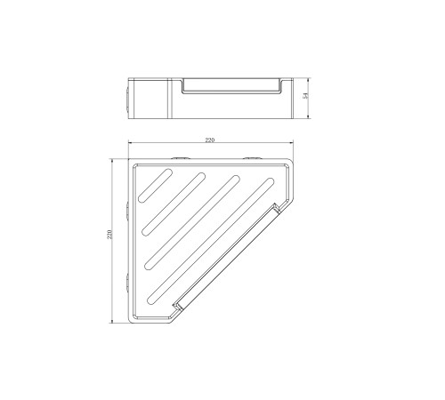 Полка угловая для душа Aquanet AQ4976MB со стеклоочистителем матовый черный AQ4976MB