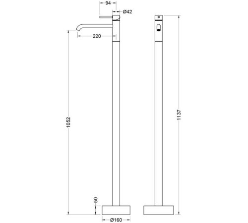Смеситель для раковины напольный Aquanet Europa хром AQ1309CR