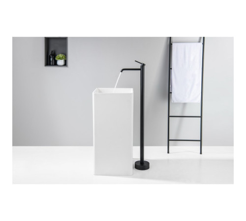 Смеситель для раковины напольный Aquanet Europa матовый черный AQ1309MB