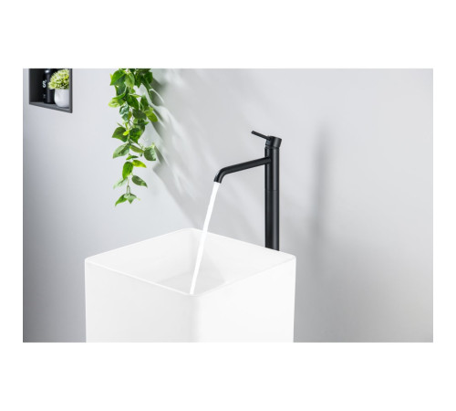 Смеситель для раковины напольный Aquanet Europa матовый черный AQ1309MB