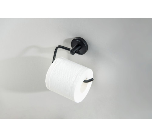 Бумагодержатель Aquanet Оберон квадратный матовый черный AQ4218MB