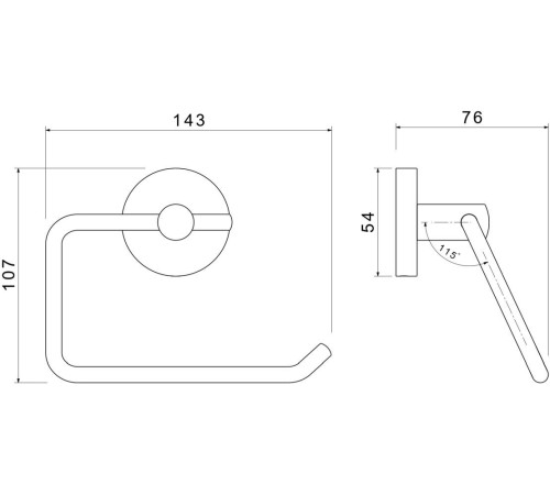 Бумагодержатель Aquanet Оберон квадратный матовый черный AQ4218MB