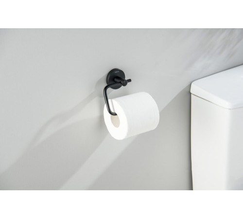 Бумагодержатель Aquanet Оберон квадратный матовый черный AQ4218MB