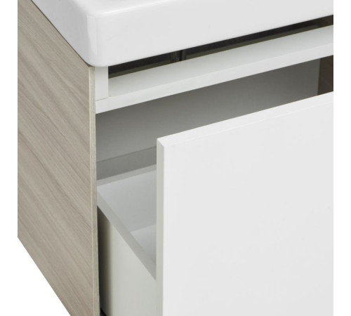 Комплект мебели для ванной Aquaton Асти 55 Белый/Ясень шимо с раковиной Адриана 55 1A2631K0AXD70