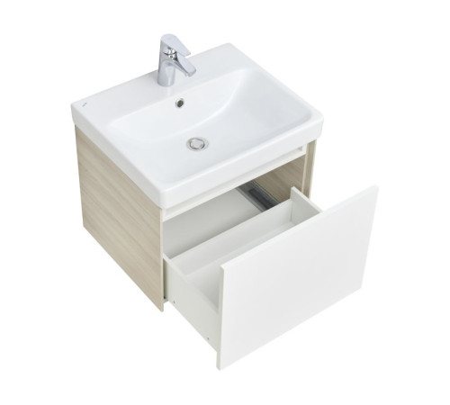 Комплект мебели для ванной Aquaton Асти 55 Белый/Ясень шимо с раковиной Адриана 55 1A2631K0AXD70