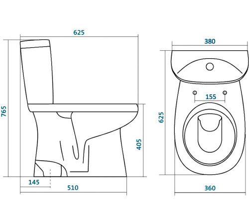 Унитаз-компакт Sanita Luxe Анимо напольный 2 режима дюропласт 1.WH30.2.133