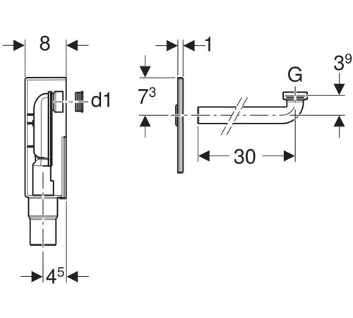 Сифон для раковины Geberit внутристенный белый 151.120.11.1