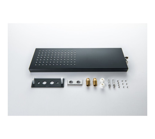 Душ верхний настенный Aquanet 550x170x30 мм матовый черный AQ2084MB