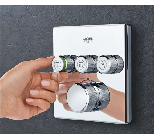 Душевая система с термостатом Grohe Grohtherm SmartControl и верхним душем Rainshower SmartActive Cube 310 хром 34706000