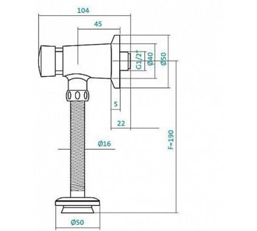 Кран для писсуара Sanita Luxe Gala нажимной 1.WH30.2.089