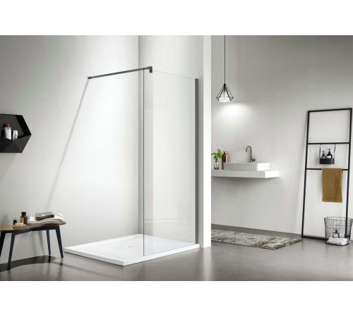 Душевая перегородка Aquanet Walk In WIW 08020GM 800x2000 мм с держателем оружейная сталь AQ WIW 08020GM