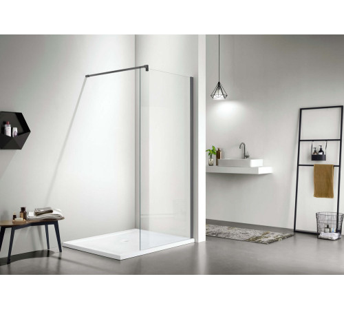 Душевая перегородка Aquanet Walk In WIW 09020GM 900x2000 мм с держателем оружейная сталь AQ WIW 09020GM