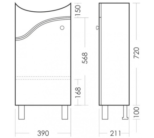 Комплект Тумба напольная Dreja Манго 02 с умывальником Mango 40 SET_Манго-02/Манго-40