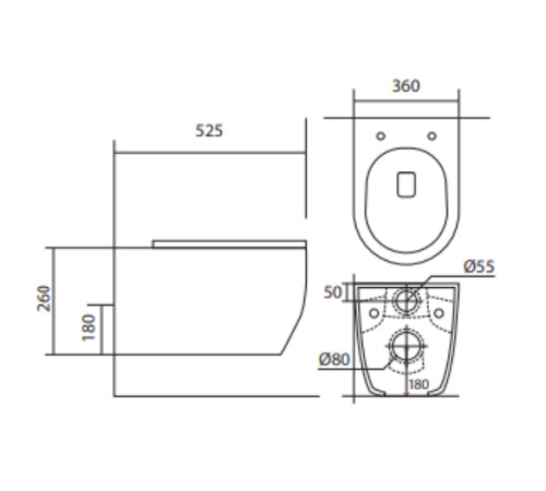 Инсталляция с унитазом AQUATEK Европа рама Standard INS-0000012 унитаз AQ1106L-00 New-KKI2