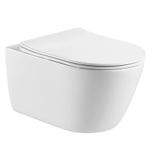 Унитаз подвесной безободковый Aquanet Оберон Tornado 531х360х344 мм сиденье микролифт AQ1365T-00