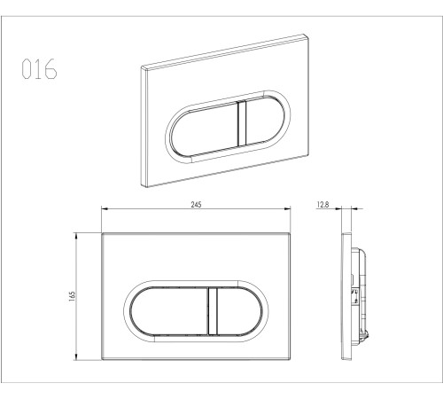 Панель смыва Kordi KDI-0000042 белый глянец прямоугольные кнопки KDI-0000042