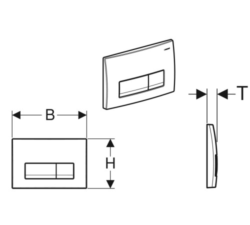 Смывная клавиша Geberit Delta50 двойной смыв черный 115.119.DW.1 RAL 9005