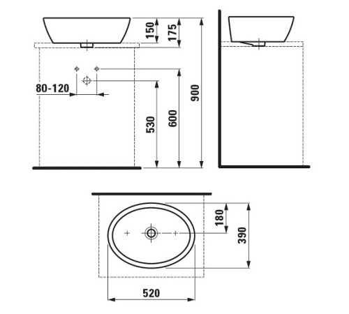 Раковина Laufen Pro B 520x390 мм 8.1296.4.000.109.1