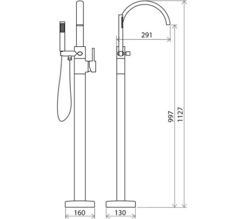 Смеситель напольный для ванны Ravak Freedom FM 080.00 X070059