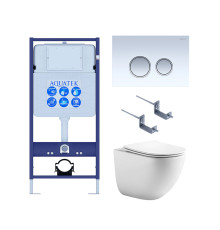 Комплект инсталляции с унитазом AQUATEK ГЕЛИОС-028 (рама INS-0000012, клавиша KDI-0000028, унитаз AQ1993T-00) ГЕЛИОС-028