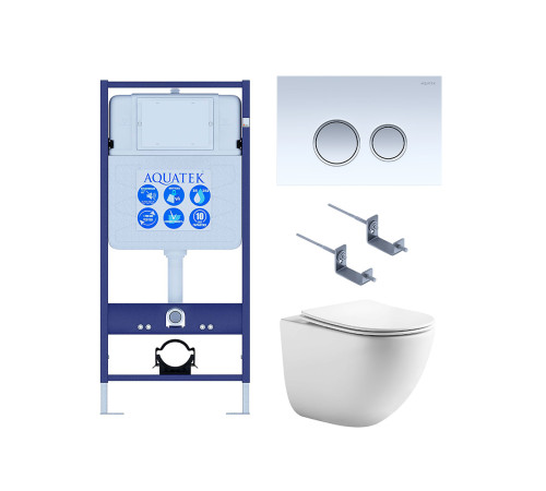 Комплект инсталляции с унитазом AQUATEK ГЕЛИОС-028 (рама INS-0000012, клавиша KDI-0000028, унитаз AQ1993T-00) ГЕЛИОС-028