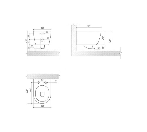 Комплект инсталляции 4 в 1 Aquatek Поларис (рама Standard, унитаз AQ0700-01, сиденье soft-close, панель KDI-0000011) ПОЛАРИС-01-011