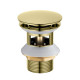 Сливной набор для раковины Aquanet Push-open с переливом круглая крышка полированное золото AQ6002PG