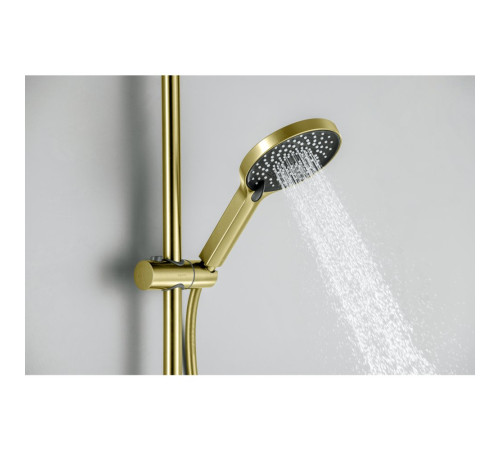 Смеситель для ванны Aquanet Лугано с душевым гарнитуром 3jet шлифованное золото AQ1748BG
