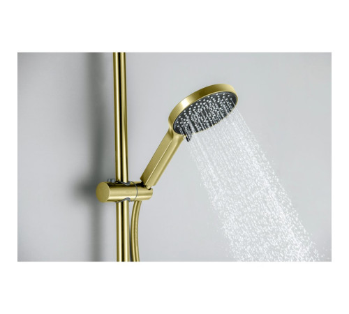 Смеситель для ванны Aquanet Лугано с душевым гарнитуром 3jet шлифованное золото AQ1748BG