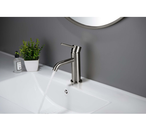 Смеситель для раковины Aquanet Европа AQ1310BGM без донного клапана оружейная сталь AQ1310BGM